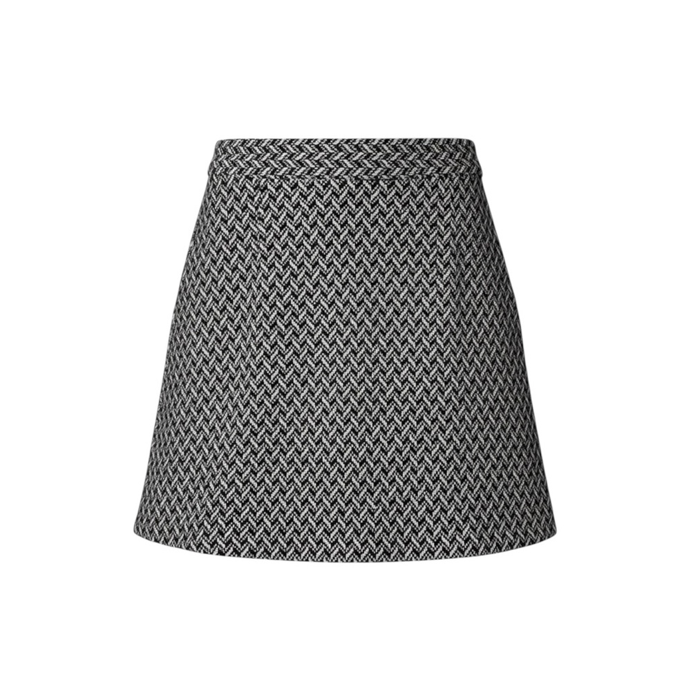 Elegant Black and White Patterned Skirt